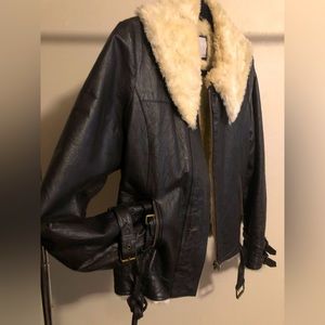 Retro 2000’s Genuine Leather Bomber Jacket by Metropark size Large